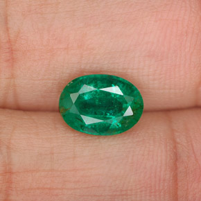 Smeraldo naturale verde da 1,62 ct, taglio ovale, SI-I1