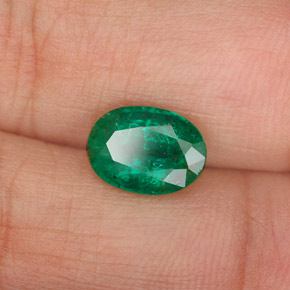 Smeraldo naturale verde da 1,62 ct, taglio ovale, SI-I1