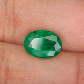 Smeraldo naturale verde da 1,95 ct, taglio ovale, SI-I1