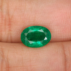Smeraldo naturale verde da 1,37 ct, taglio ovale, SI-I1