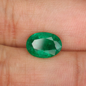 Smeraldo naturale verde da 1,37 ct, taglio ovale, SI-I1