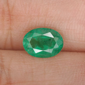 Smeraldo naturale verde da 1,05 ct, taglio ovale, SI-I1