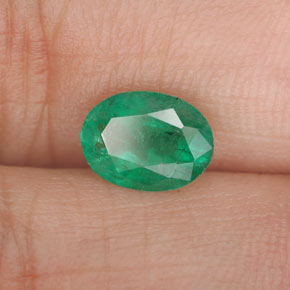 Smeraldo naturale verde da 1,05 ct, taglio ovale, SI-I1