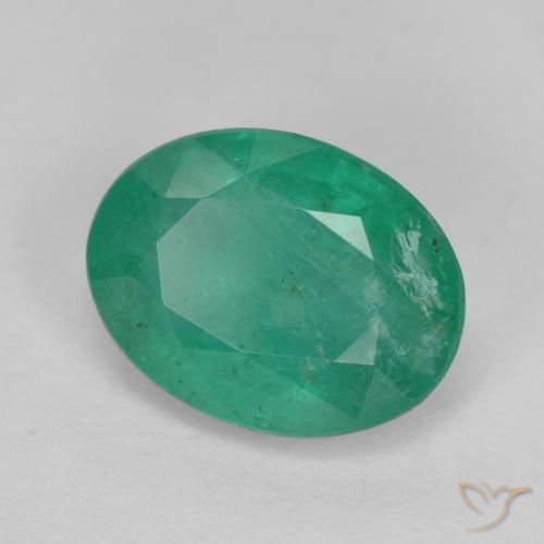 Smeraldo Verde bluastro naturale da 1.14 ct, Ovale, SI-I1