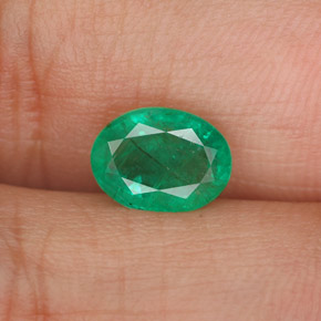 Smeraldo naturale verde da 1,26 ct, taglio ovale, SI-I1
