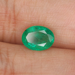 Smeraldo naturale verde da 1,26 ct, taglio ovale, SI-I1