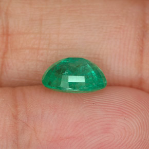 Smeraldo naturale verde da 1,26 ct, taglio ovale, SI-I1