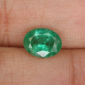 Smeraldo naturale verde da 1,32 ct, taglio ovale, SI-I1