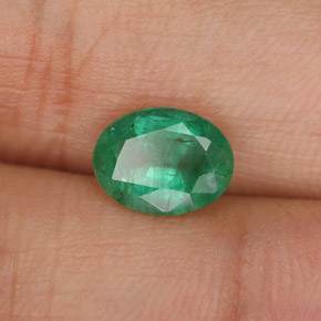 Smeraldo naturale verde da 1,32 ct, taglio ovale, SI-I1