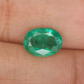 Smeraldo naturale verde da 1,06 ct, taglio ovale, SI-I1