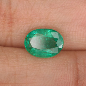 Smeraldo naturale verde da 1,06 ct, taglio ovale, SI-I1