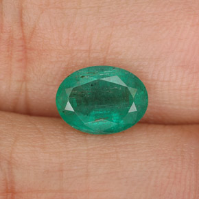 Smeraldo naturale verde da 1,14 ct, taglio ovale, SI-I1