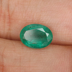 Smeraldo naturale verde da 1,14 ct, taglio ovale, SI-I1