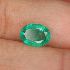Smeraldo naturale verde da 1,07 ct, taglio ovale, SI-I1