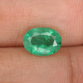 Smeraldo naturale verde da 1,33 ct, taglio ovale, SI-I1