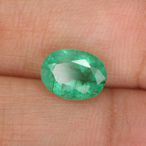 Smeraldo naturale verde da 1,33 ct, taglio ovale, SI-I1