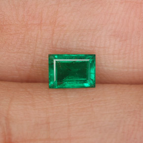 Smeraldo naturale verde da 0,41 ct, baguette, SI-I1