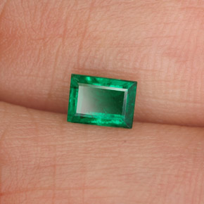 Smeraldo naturale verde da 0,41 ct, baguette, SI-I1