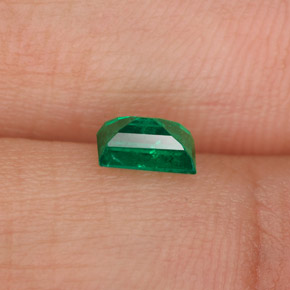 Smeraldo naturale verde da 0,41 ct, baguette, SI-I1