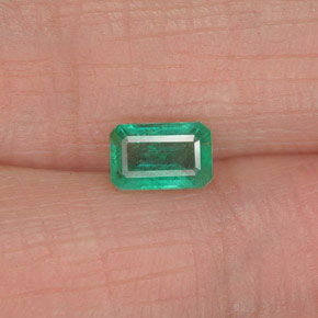 Smeraldo naturale verde da 0,52 ct, taglio smeraldo, SI-I1