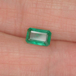 Smeraldo naturale verde da 0,52 ct, taglio smeraldo, SI-I1