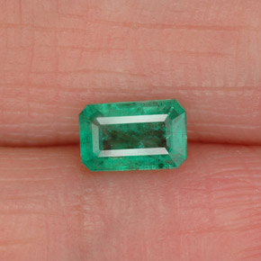 Smeraldo naturale verde da 0,43 ct, taglio smeraldo, SI-I1