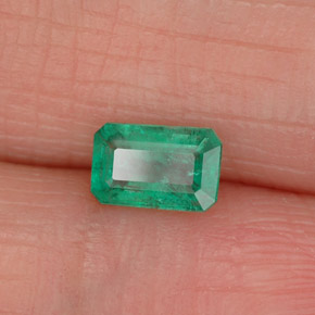 Smeraldo naturale verde da 0,43 ct, taglio smeraldo, SI-I1