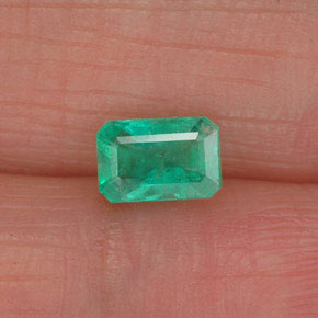 Smeraldo naturale verde da 0,58 ct, taglio smeraldo, SI-I1