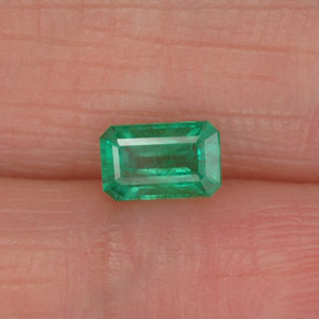 Smeraldo naturale verde da 0,46 ct, taglio smeraldo, SI-I1