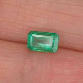 Smeraldo naturale verde da 0,46 ct, taglio smeraldo, SI-I1
