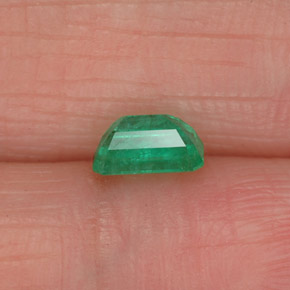 Smeraldo naturale verde da 0,46 ct, taglio smeraldo, SI-I1