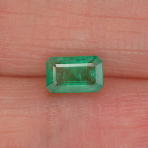 Smeraldo naturale verde da 0,50 ct, taglio smeraldo, SI-I1