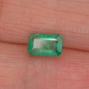 Smeraldo naturale verde da 0,50 ct, taglio smeraldo, SI-I1