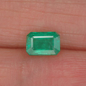 Smeraldo naturale verde da 0,58 ct, taglio smeraldo, SI-I1