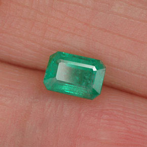 Smeraldo naturale verde da 0,58 ct, taglio smeraldo, SI-I1