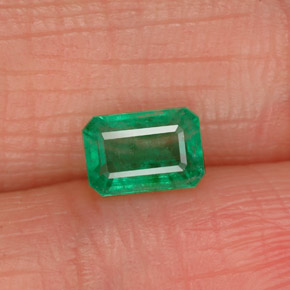 Smeraldo naturale verde da 0,55 ct, taglio smeraldo, SI-I1