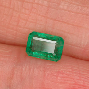 Smeraldo naturale verde da 0,55 ct, taglio smeraldo, SI-I1