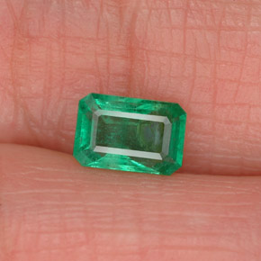Smeraldo naturale verde da 0,54 ct, taglio smeraldo, SI-I1
