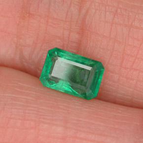 Smeraldo naturale verde da 0,54 ct, taglio smeraldo, SI-I1