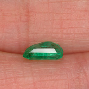 Smeraldo naturale verde da 0,54 ct, taglio smeraldo, SI-I1
