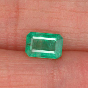 Smeraldo naturale verde da 0,53 ct, taglio smeraldo, SI-I1