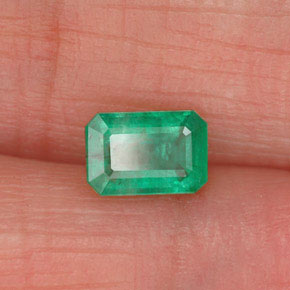 Smeraldo naturale verde da 0,53 ct, taglio smeraldo, SI-I1