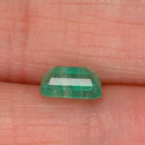 Smeraldo naturale verde da 0,53 ct, taglio smeraldo, SI-I1