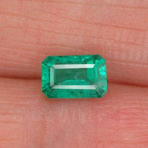 Smeraldo naturale verde da 0,68 ct, taglio smeraldo, SI-I1