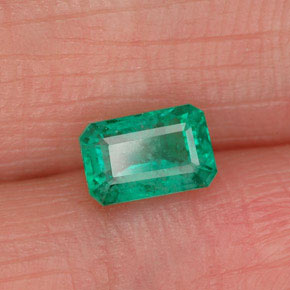 Smeraldo naturale verde da 0,68 ct, taglio smeraldo, SI-I1