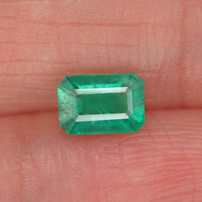 Smeraldo naturale verde da 0,60 ct, taglio smeraldo, SI-I1