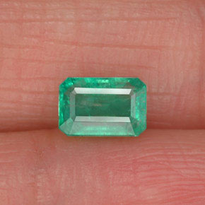 Smeraldo naturale verde da 0,72 ct, taglio smeraldo, SI-I1