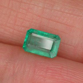 Smeraldo naturale verde da 0,72 ct, taglio smeraldo, SI-I1