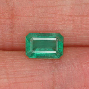 Smeraldo naturale verde da 0,52 ct, taglio smeraldo, SI-I1