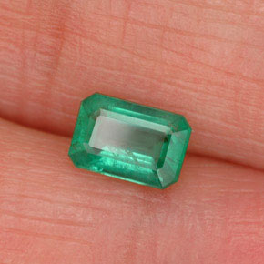 Smeraldo naturale verde da 0,52 ct, taglio smeraldo, SI-I1
